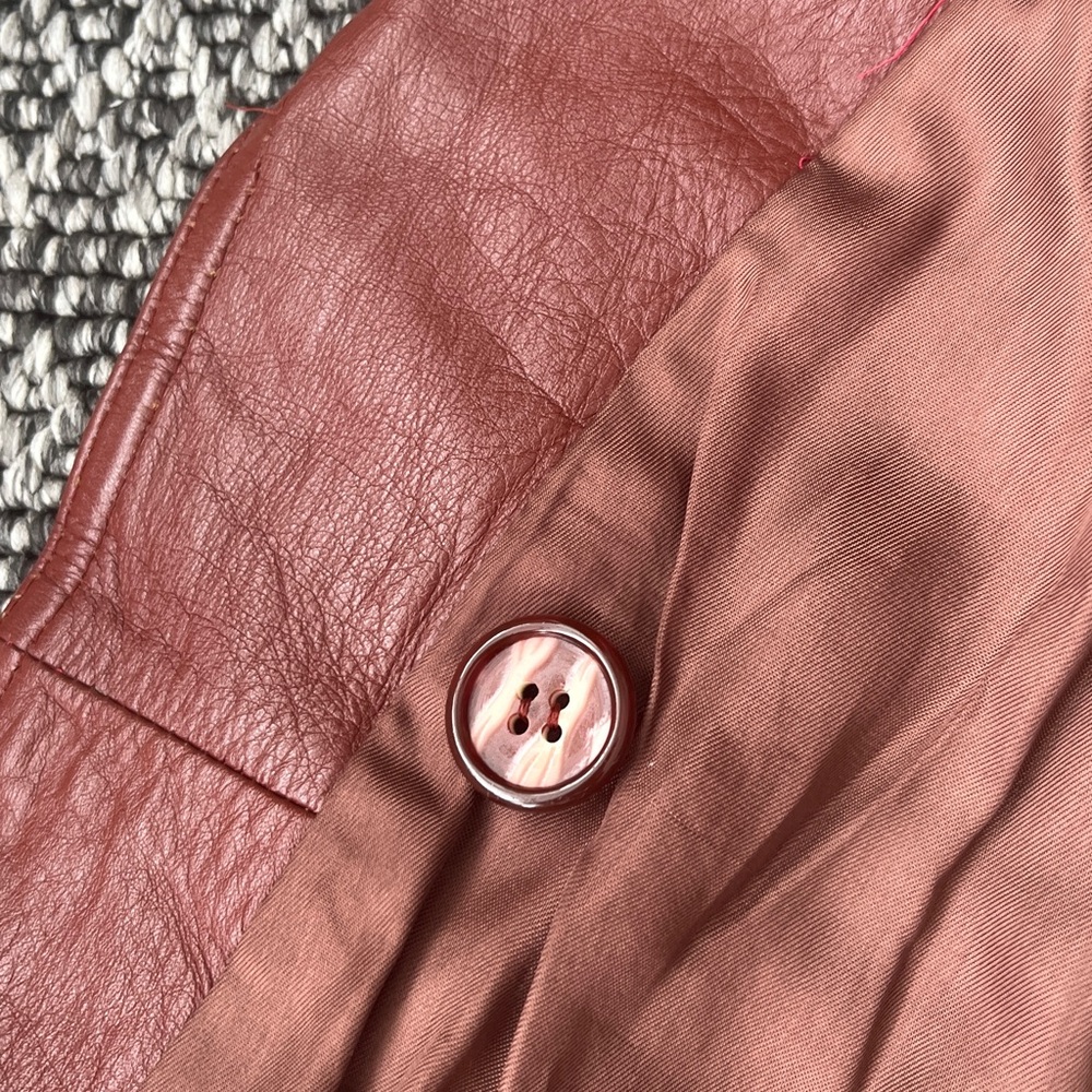 Vintage Red Leather Trench Coat - Picture 6 of 8